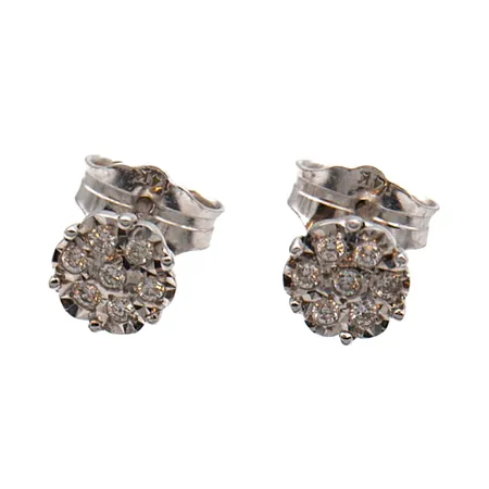 Timanttikorvakorut 14 / 0.09ct, Ø 5mm, 585 valkokulta,   Paino: 1 g