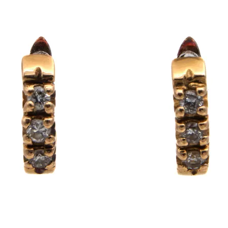 Timanttikorvakorut, 6xn.0.03ct, korkeus 12mm, 585,  Paino: 2 g