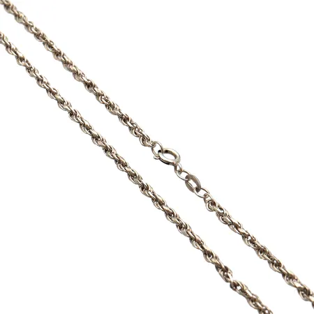 Kaulaketju, käytön jälkiä, pituus ja leveys 50cm ja 2,4mm, 925,  Paino: 11,3 g