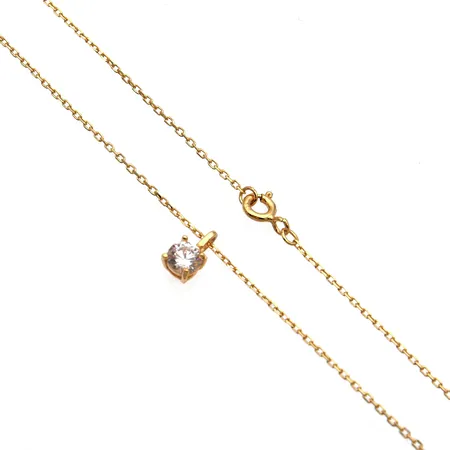 Kivikaulakoru, pituus 41cm, leveys 1mm ja Ø5mm, 925 kullattua hopeaa, Paino: 1,4 g