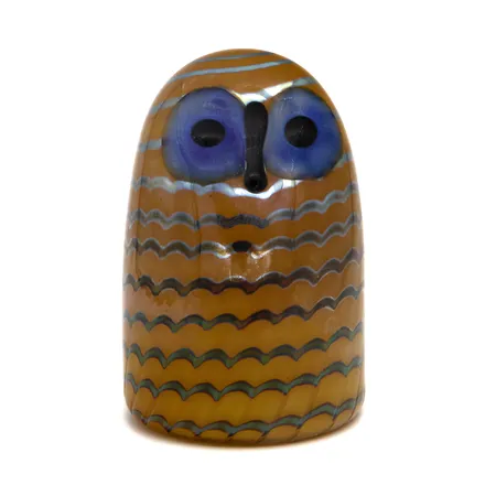 Lasilintu, Oiva Toikka, Iittala, Pikku Pöllö, signeeraus O.T Nuutajärvi, korkeus 110mm