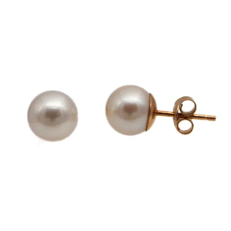 Helmikorvakorut, helmen Ø 7mm, 585br, Paino: 1,9 g