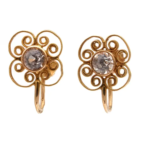 Kivikorvakorut, korkeus 15mm, ruuvikiinnitys, 585br,  Paino: 2,3 g