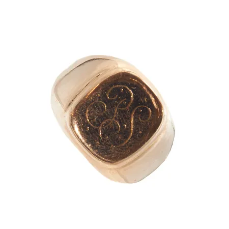 Kantasormus, kaiverrettu, koko 19, 585, Paino: 6,7 g