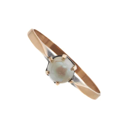 Viallinen helmisormus, helmi irti istutuksesta ja helmiäinen kulunut, 585br, Paino: 1,5 g