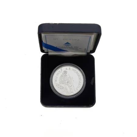 Juhlaraha, nimellisarvo 10, A.E Nordenskiöld ja Koillisväylä, 925, Paino: 25,5 g