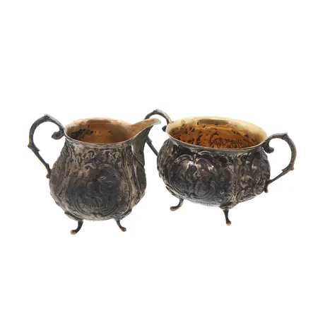 Kermakko ja sokerikko, kaiverrukset, korkeudet 69 ja 56mm, 813, Paino: 237,7 g