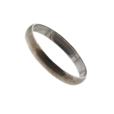 Sileä sormus, koko 17¼, kaiverrettu, valkokulta, 585, Paino: 1,7 g