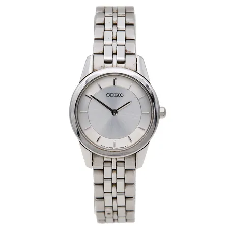 Teräsrannekello, Seiko, quartz:paristo loppunut, rungon Ø 27mm, jatkpalat, takuukortti ja laatikko