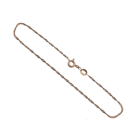 Singapore-ranneketju, pituus 180mm, leveys 1mm, 585, Paino: 0,8 g