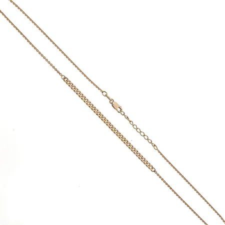 Kaulaketju, pituus 42-45cm, leveys 1-3mm, 925, Paino: 3,5 g