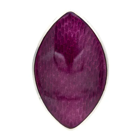 Rintakoru riipuslenkillä ja emaloinnilla, Marquise, design Pekka Piekäinen, pituus 48mm, leveys 30mm, nimileima Platinoro Oy, 925br,  Paino: 19,3 g