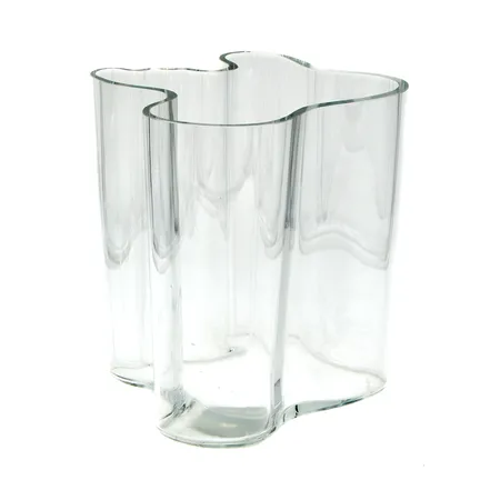 Aalto-maljakko, Iittala, design Alvar Aalto, korkeus 200mm, laser-kaiverrus Alvar Aalto, kirkas