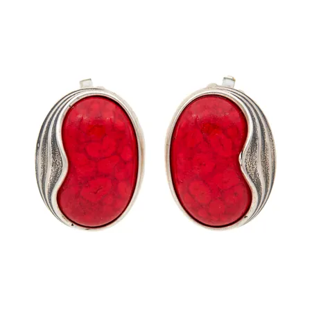 Kivikorvakorut, Aalto, Kalevala, korkeus 22mm, leveys 17mm, klipsikiinnitys, 925br,  Paino: 10,3 g