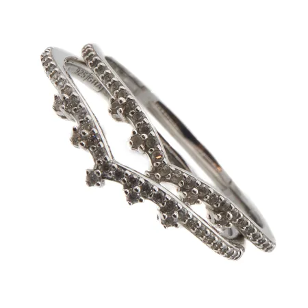 Kaksi kivisormusta, koot 19, 925br, Paino: 3,4 g