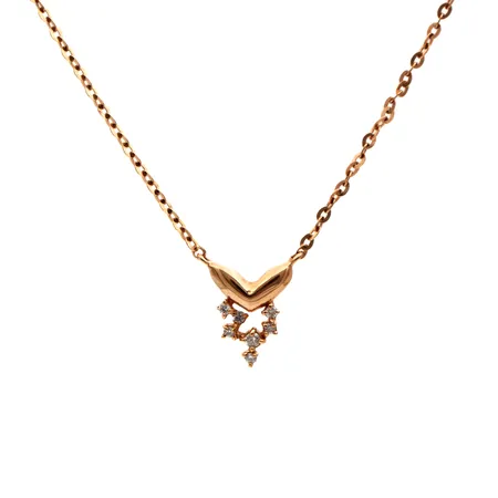 Kaulakoru timanteilla 1xn.0.01ct 6xn.0.005ct, riipuksen korkeus 9mm, ankkkuri-ketjun pituus 40-42.5c, 750,  Paino: 1,4 g