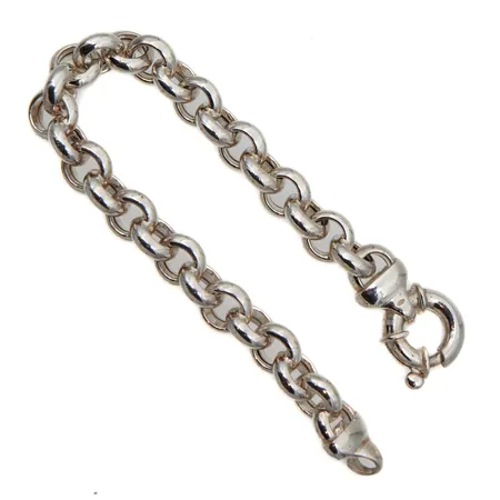 Papuranneketju, Kalevala koru, pituus 195mm, lenkin leveys 9mm, 925,  Paino: 24,5 g