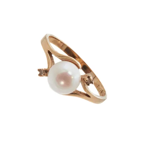 Helmisormus timanteilla 2xn.0.005ct, koko 17¼, 585br, Paino: 2,3 g