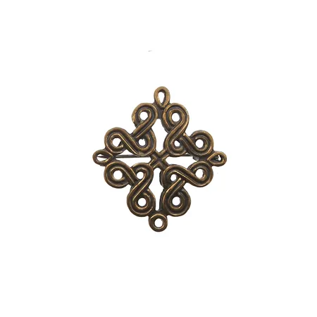 Rintaneula,  Kalevala, Karjalainen nauhapunos, korkeus 26mm, pronssia. Paino: 0 g