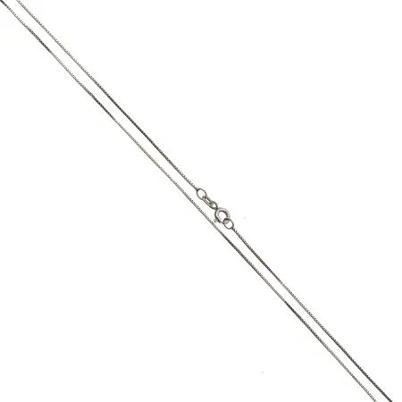 Venetsia-kaulaketju, pituus 45cm, leveys 1mm, valkokulta, 585, Paino: 1,8 g