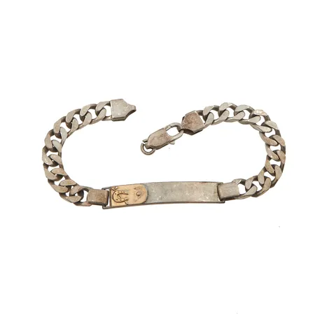 Viallinen laattaranneketju, 925, Paino: 23,7 g