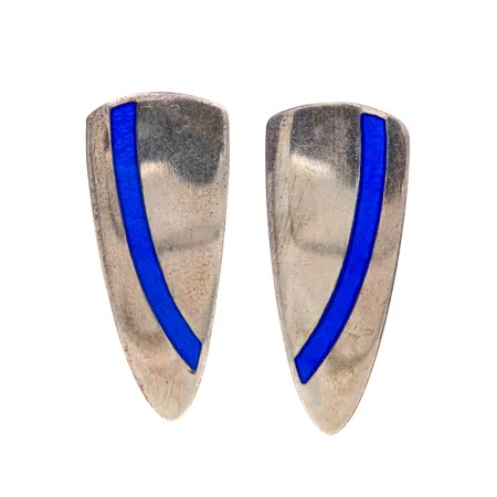 Emaloidut korvakorut, design Pekka Piekäinen, korkeus 25mm, leveys 11mm, nimileima Platinoro Oy, 925br,  Paino: 3,7 g