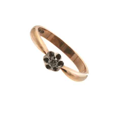 Timanttisormus 1xn.0.09ct, koko 19½, 585, Paino: 4,5 g