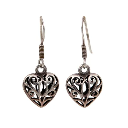 Sydän-korvakorut, korkeus 28mm, 925,  Paino: 2,5 g