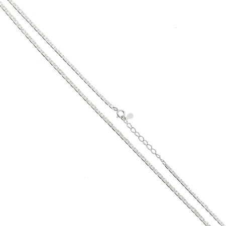 Kaulaketju, pituus 42-25cm, leveys 2mm, 925, Paino: 2,3 g