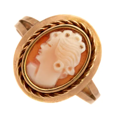 Camee-sormus, koko 18, 585br,  Paino: 3,7 g