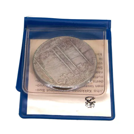 Juhlaraha, Urho Kekkonen 1975, nimellisarvo 10 mk, 500, Paino: 23,3 g