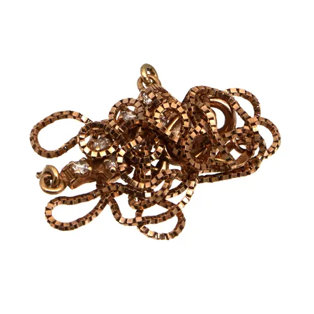 Viallinen kaulakoru kivillä, 585br,  Paino: 3,4 g