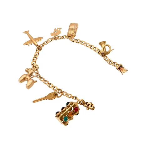 Bismarck-ranneketju maskoteilla, pituus 190mm, ketju ja 2 maskottia 750, 5 maskottia 585br, Paino: 21,2 g