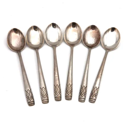 Kuusi kahvilusikkaa, Aino, pituus 124mm, 830 Paino: 71,3 g