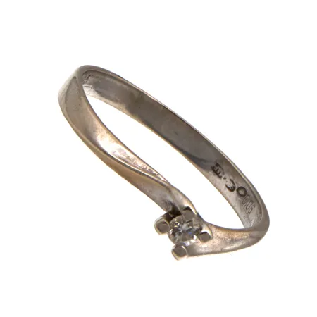 Timanttisormus 1xn.0.03ct, koko 17, 585 valkokulta, Paino: 1,6 g