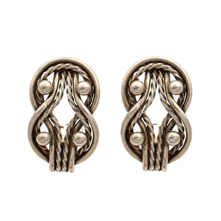 Korvakorut, Kalevala, Teljänneito, korkeus 30mm, klipsikiinnitys, vuodelta 1991, 925, Paino: 17,1 g