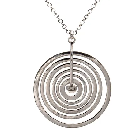 Kaulakoru, Hopeakuu, ketju pituus 59cm, riipuksen korkeus 62mm, design Tapio Wirkkala, 925, Paino: 13,5 g