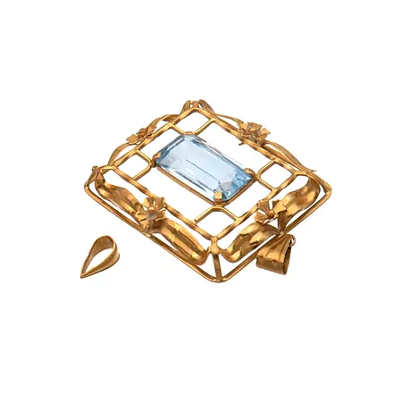 Viallinen riipuslenkki ja kiviriipus, 750br, Paino: 8,8 g