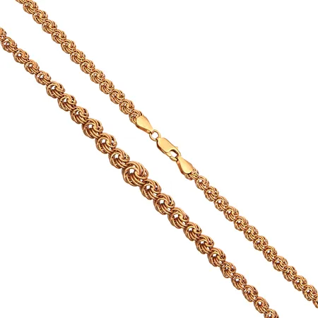 Levenevä kaulaketju, pituus 44,5cm, leveys 5-9mm, tarkistusleima MH:n (Matti Hyvärinen), 585, Paino: 9,6 g