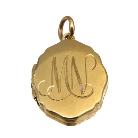 Medaljonki-riipus, kaiverrettu, korkeus 25mm, 585, Paino: 3,8 g