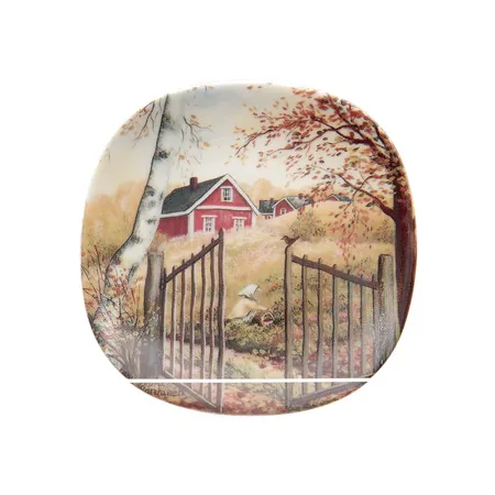 Seinälautanen, Arabia, Kotiseudun syksy, Ø 125mm, design Heljä Liukko-Sundström.