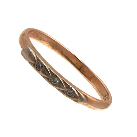 Timanttisormus 3xn.0.005ct, koko 16½, 585, Paino: 1,4 g