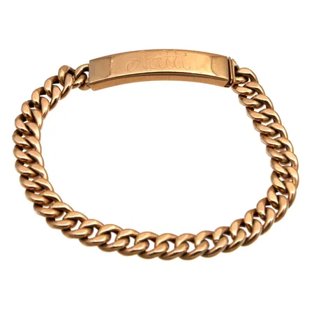 Laattaranneketju, kaiverrettu, pituus 210mm, leveys 7.6mm, 585,  Paino: 15,5 g