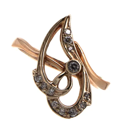 Kivisormus, koko 16¼, 585br, Paino: 2,8 g