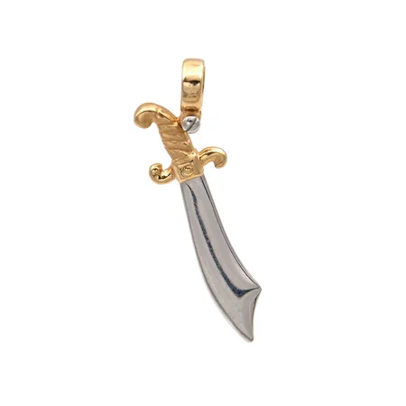 Sapeli-riipus, korkeus 39mm, 585 kelta- ja valkokultaa, Paino: 3,9 g