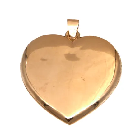 Sydän-medaljonki-riipus, painaumia, korkeus 38mm, 585, Paino: 6,1 g