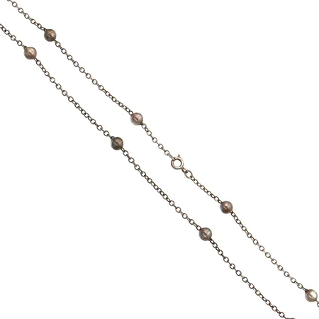 Kaulaketju, pituus 75,5cm, pallojen Ø 5,7mm, valmistettu Helsingissä, 813, Paino: 13 g