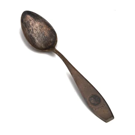 Kahvilusikka, Matta tasapää, kaiverrettu, pituus 123mm, 813,  Paino: 13,8 g