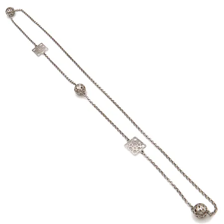 Kaulakoru, Leppäkerttu/Pitsi, pituus 76cm, design Liisa Vitali, 925, Paino: 14,4 g