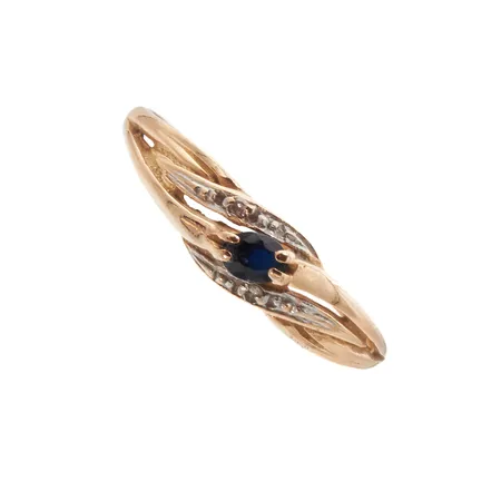 Timanttisormus 2xn.0.005ct, koko 18, 585br, Paino: 1,3 g